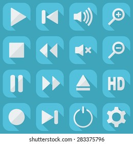Flat modern design with shadow icon player