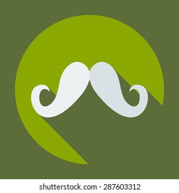 Flat modern design with shadow icon mustache