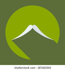 Flat modern design with shadow icon mustache