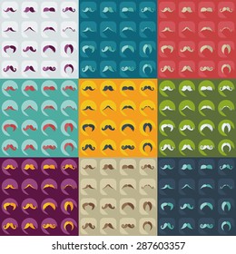 Flat modern design with shadow icon mustache
