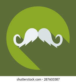 Flat modern design with shadow icon mustache