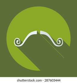 Flat modern design with shadow icon mustache