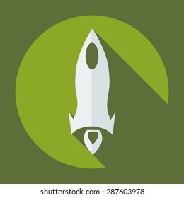 Flat modern design with shadow icon rocket