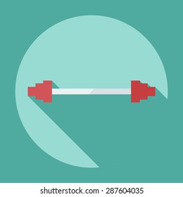 Flat modern design with shadow icon barbell