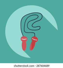 Flat modern design with shadow icon skipping rope