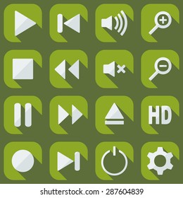 Flat modern design with shadow icon player