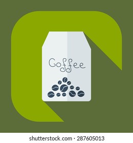 Flat modern design with shadow icon coffee