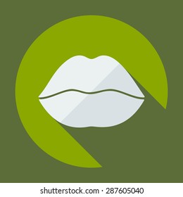 Flat modern design with shadow icon lips
