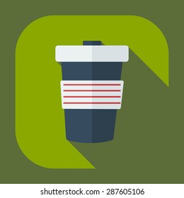 Flat modern design with shadow icon coffee