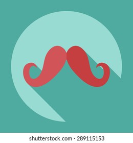 Flat modern design with shadow icon mustache