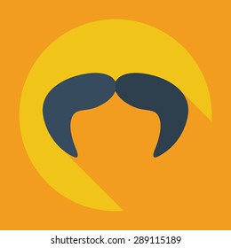 Flat modern design with shadow icon mustache
