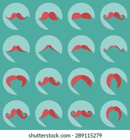 Flat modern design with shadow icon mustache