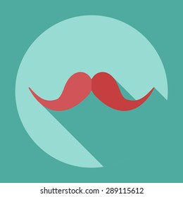 Flat modern design with shadow icon mustache