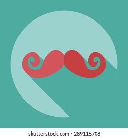 Flat modern design with shadow icon mustache