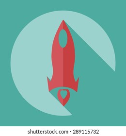 Flat modern design with shadow icon rocket