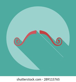 Flat modern design with shadow icon mustache
