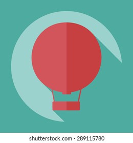 Flat modern design with shadow icon airship
