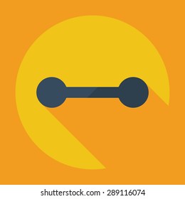 Flat modern design with shadow icon dumbbell
