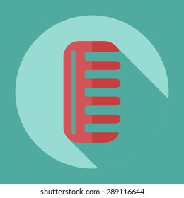 Flat modern design with shadow icon comb