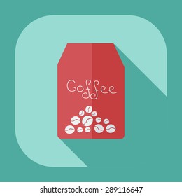Flat modern design with shadow icon coffee