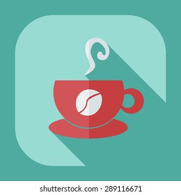 Flat modern design with shadow icon coffee