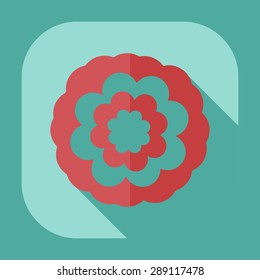 Flat modern design with shadow icon flower