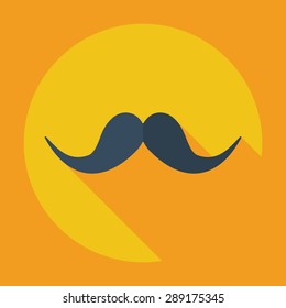 Flat modern design with shadow icon mustache