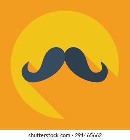 Flat modern design with shadow icon mustache