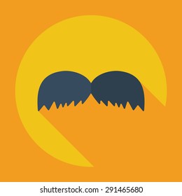 Flat modern design with shadow icon mustache