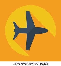 Flat modern design with shadow icon plane