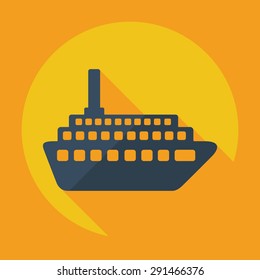 Flat modern design with shadow icon ship