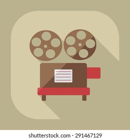 Flat modern design with shadow icon projector