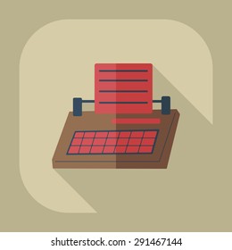 Flat modern design with shadow icon typewriter