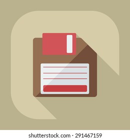 Flat modern design with shadow icon diskette