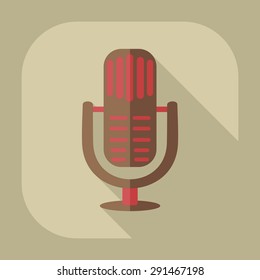 Flat modern design with shadow icon microphone