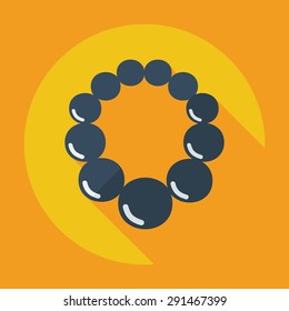 Flat modern design with shadow icon necklace