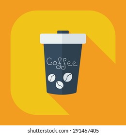 Flat modern design with shadow icon coffee