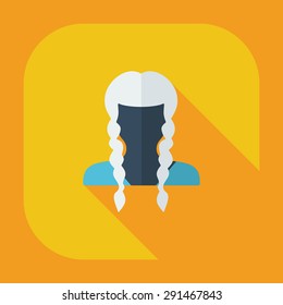 Flat modern design with shadow icon silhouette girl creative hairstyle