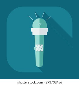 Flat modern design with shadow icon microphone
