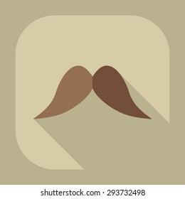 Flat modern design with shadow icon mustache