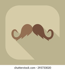 Flat modern design with shadow icon mustache