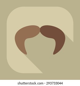 Flat modern design with shadow icon mustache