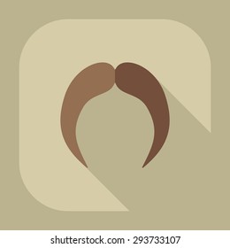 Flat modern design with shadow icon mustache