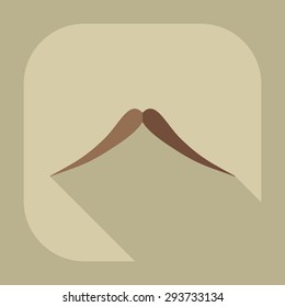 Flat modern design with shadow icon mustache