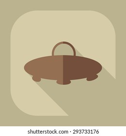 Flat modern design with shadow icon UFO