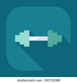 Flat modern design with shadow icon dumbbell