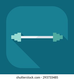 Flat modern design with shadow icon barbell