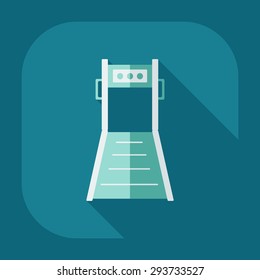 Flat modern design with shadow icon treadmill