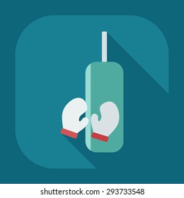 Flat modern design with shadow icon punching bag