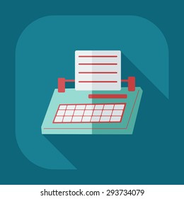 Flat modern design with shadow icon typewriter